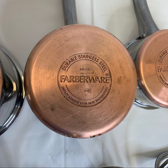 Farberware Copper Clad Bottom Sauce Pots With Lids - Picture 7 of 10